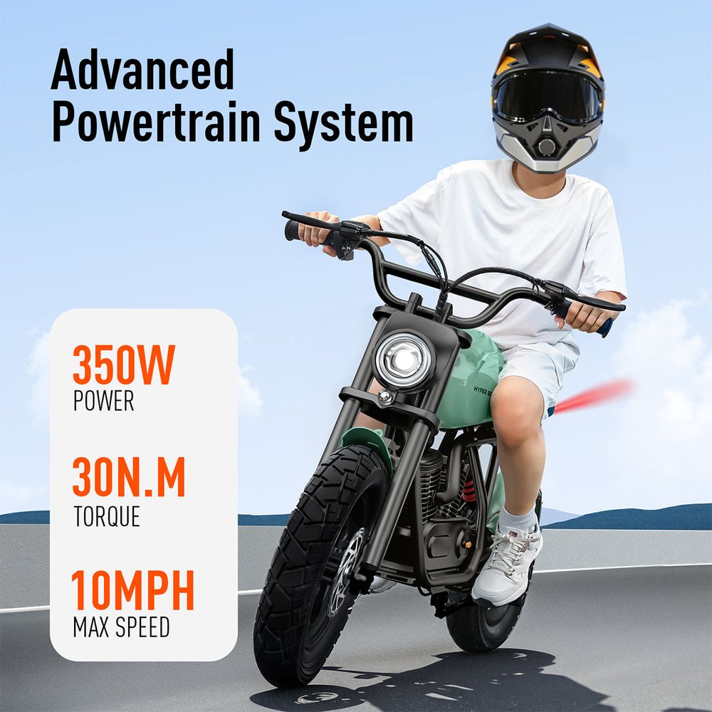 Hyper Gogo S9 Kids Motorcycle – Green - FAO Schwarz