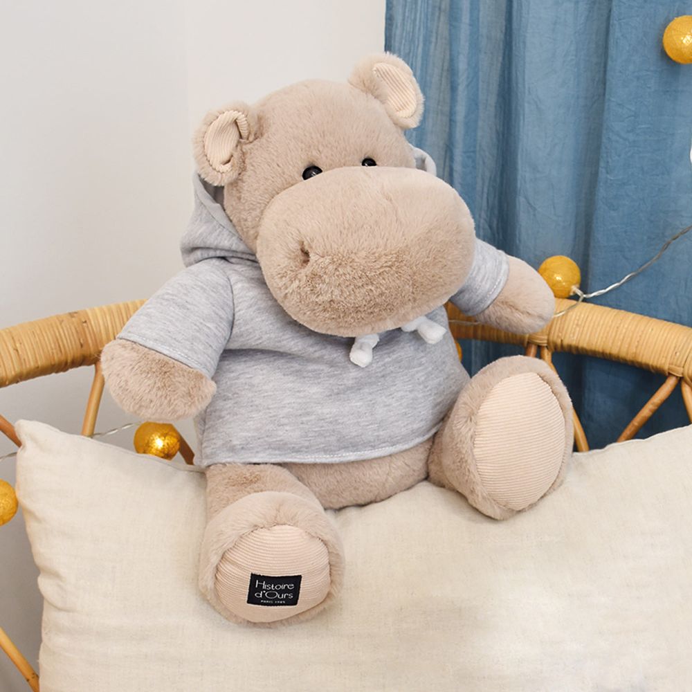 Hippo Plush with Grey Sweatshirt - FAO Schwarz