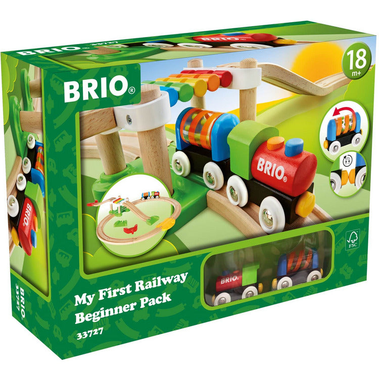 My First Railway Beginner Pack Wooden Toy Train Set - FAO Schwarz