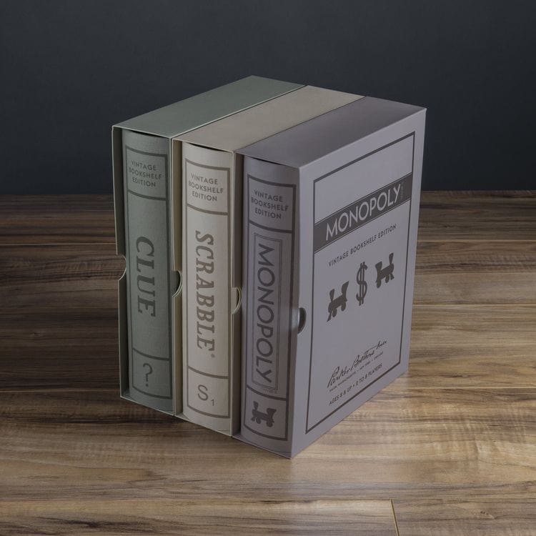 Vintage Bookshelf Games 3-Pack: Monopoly, Scrabble, Clue - FAO Schwarz