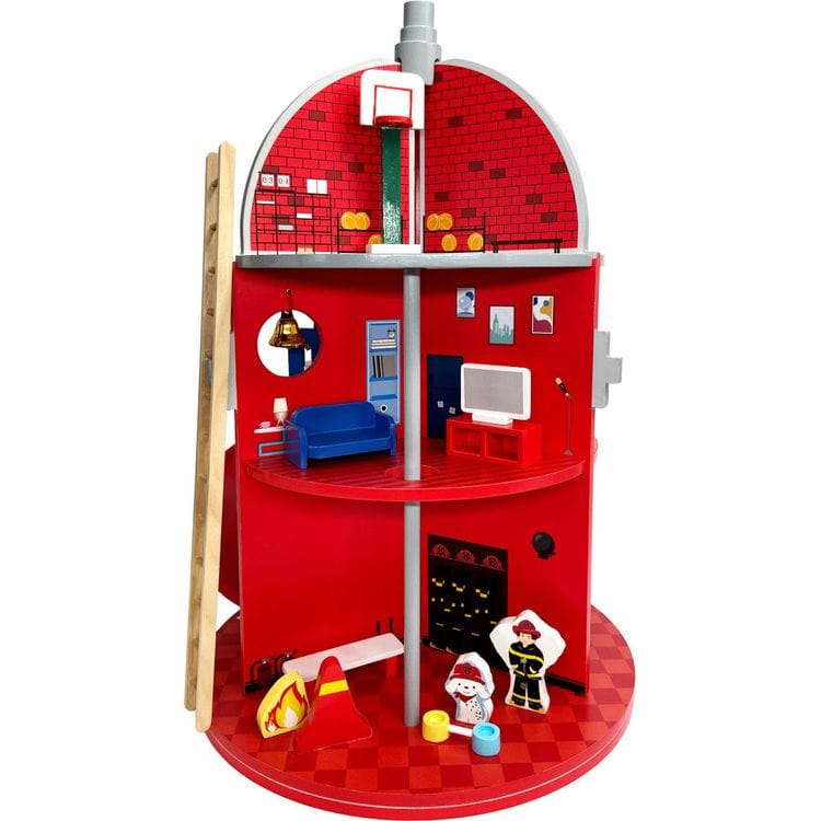 Wooden Fire Station Playset - FAO Schwarz