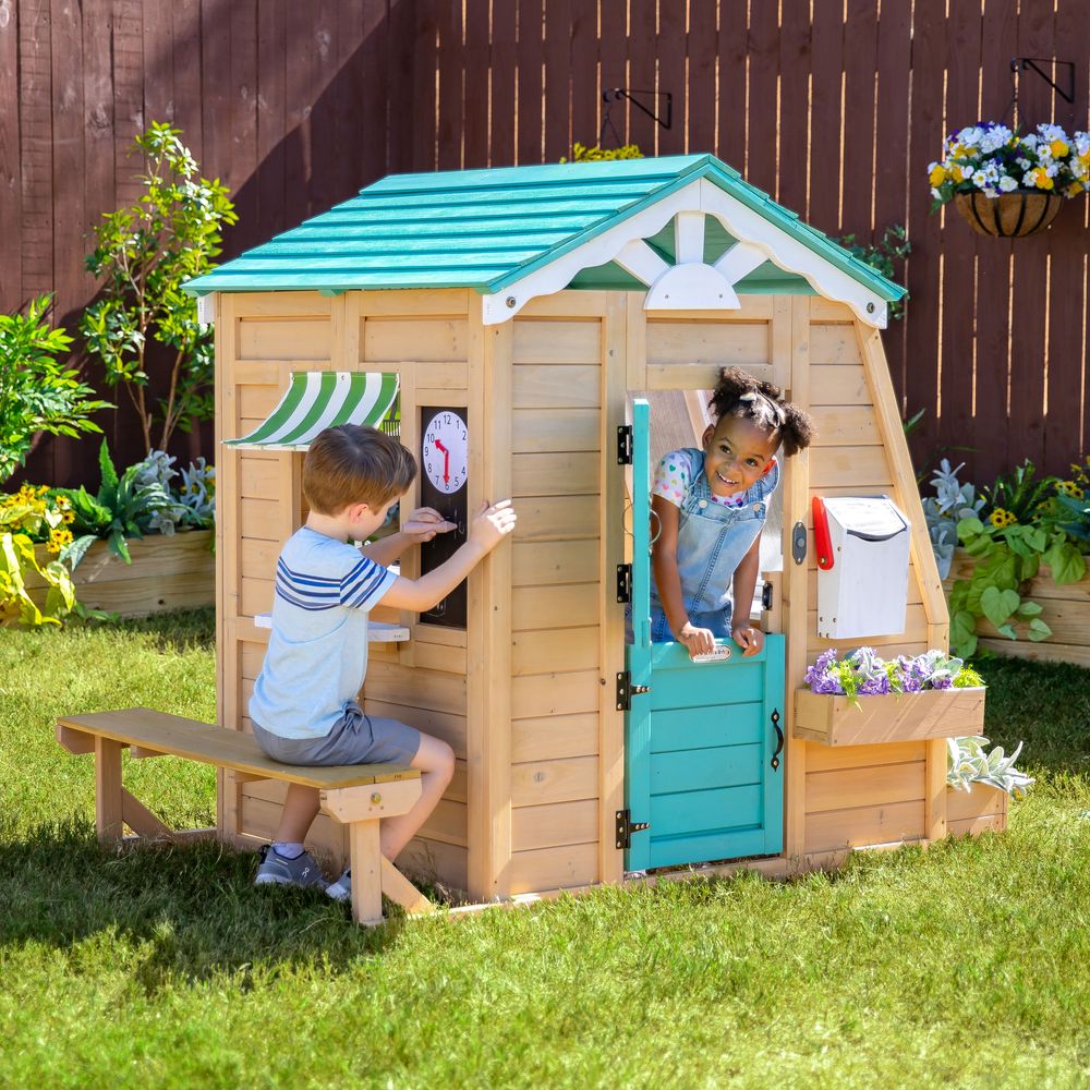 Gardenia Wooden Playhouse with Large Window & Kitchen - FAO Schwarz