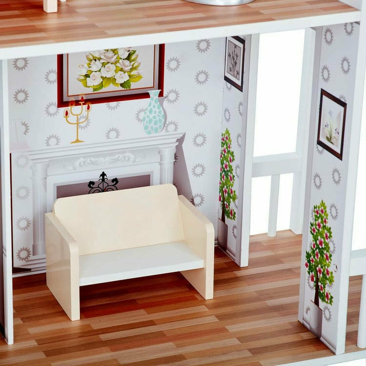 Dreamland Farm House Dollhouse – White / Grey - FAO Schwarz