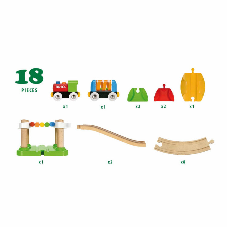 My First Railway Beginner Pack Wooden Toy Train Set - FAO Schwarz