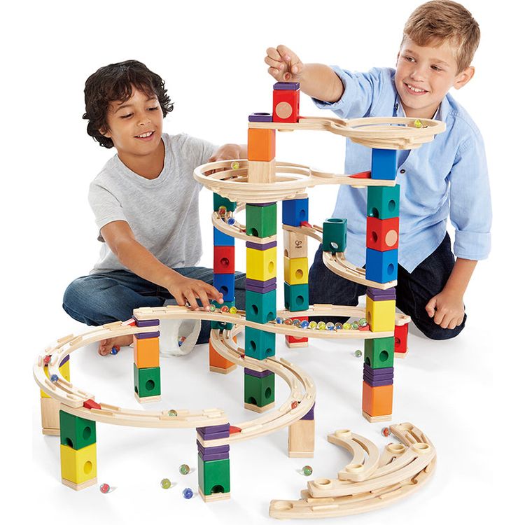 Quadrilla Cyclone Wooden Marble Run Blocks - FAO Schwarz