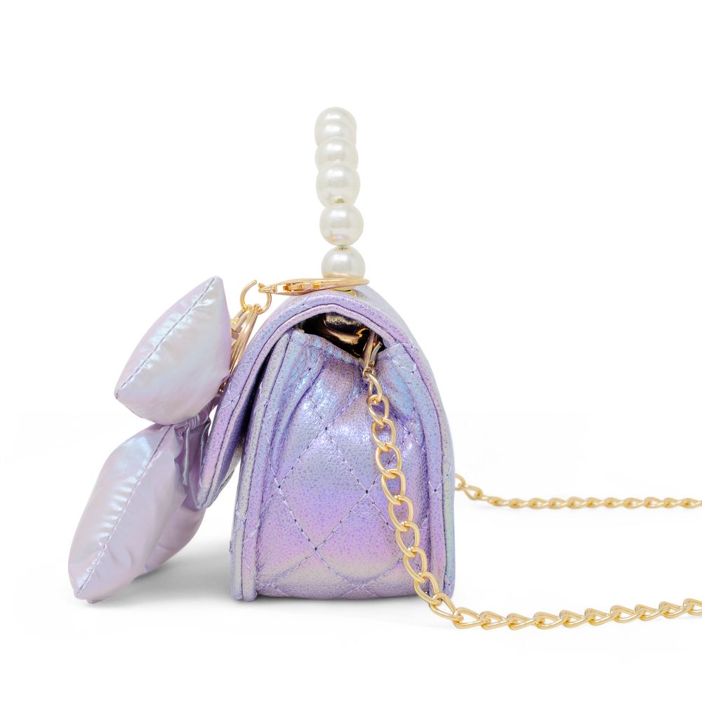 Shiny Quilted Fluffy Bow Handbag - FAO Schwarz