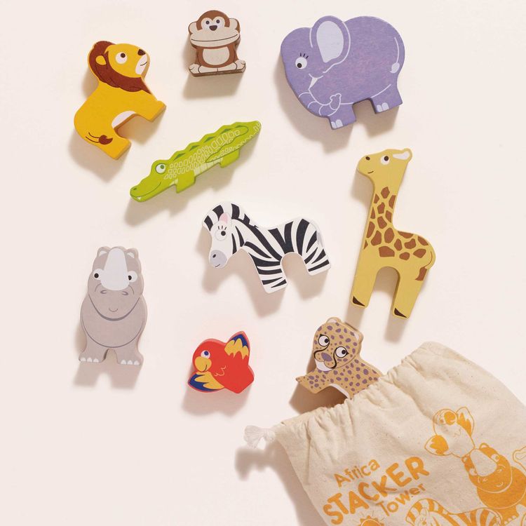 Africa Stacking Animals & Bag – 10 Piece - FAO Schwarz