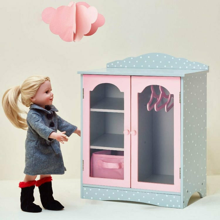 Polka Dots Princess 18″ Doll Closet w/ 3 Hangers - FAO Schwarz