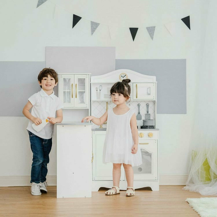 Little Chef Upper East Retro Play Kitchen – White / Gold - FAO Schwarz