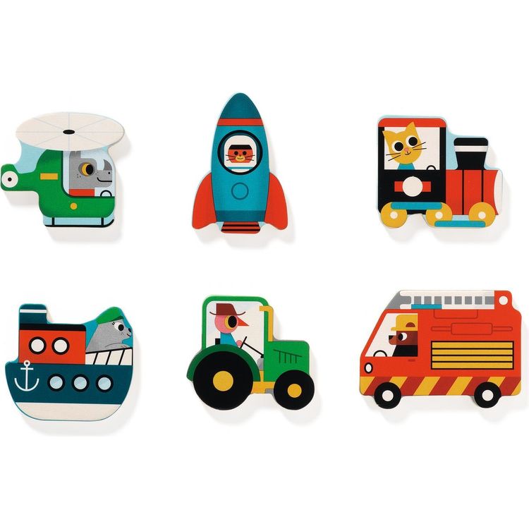 Wooden Vroom Vehicles Puzzle - FAO Schwarz