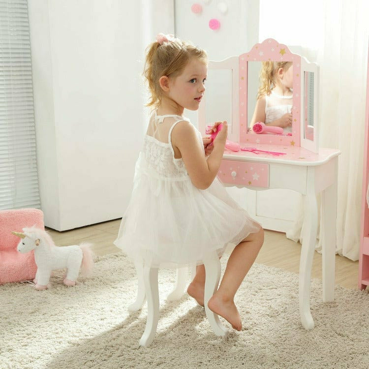 Fashion Twinkle Star Gisele Vanity Set – Pink/White - FAO Schwarz