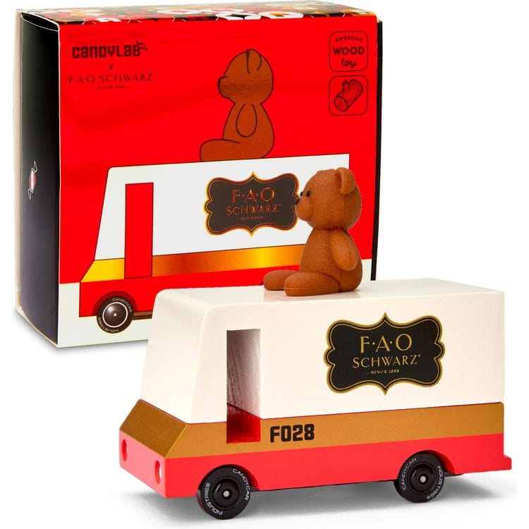 FAO Schwarz Wooden Van with Teddy Bear Topper - FAO Schwarz