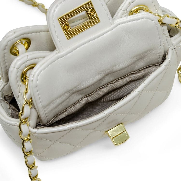 Tiny Quilted Treasure Purse – White - FAO Schwarz