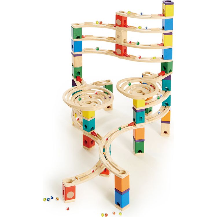 Quadrilla Cyclone Wooden Marble Run Blocks - FAO Schwarz