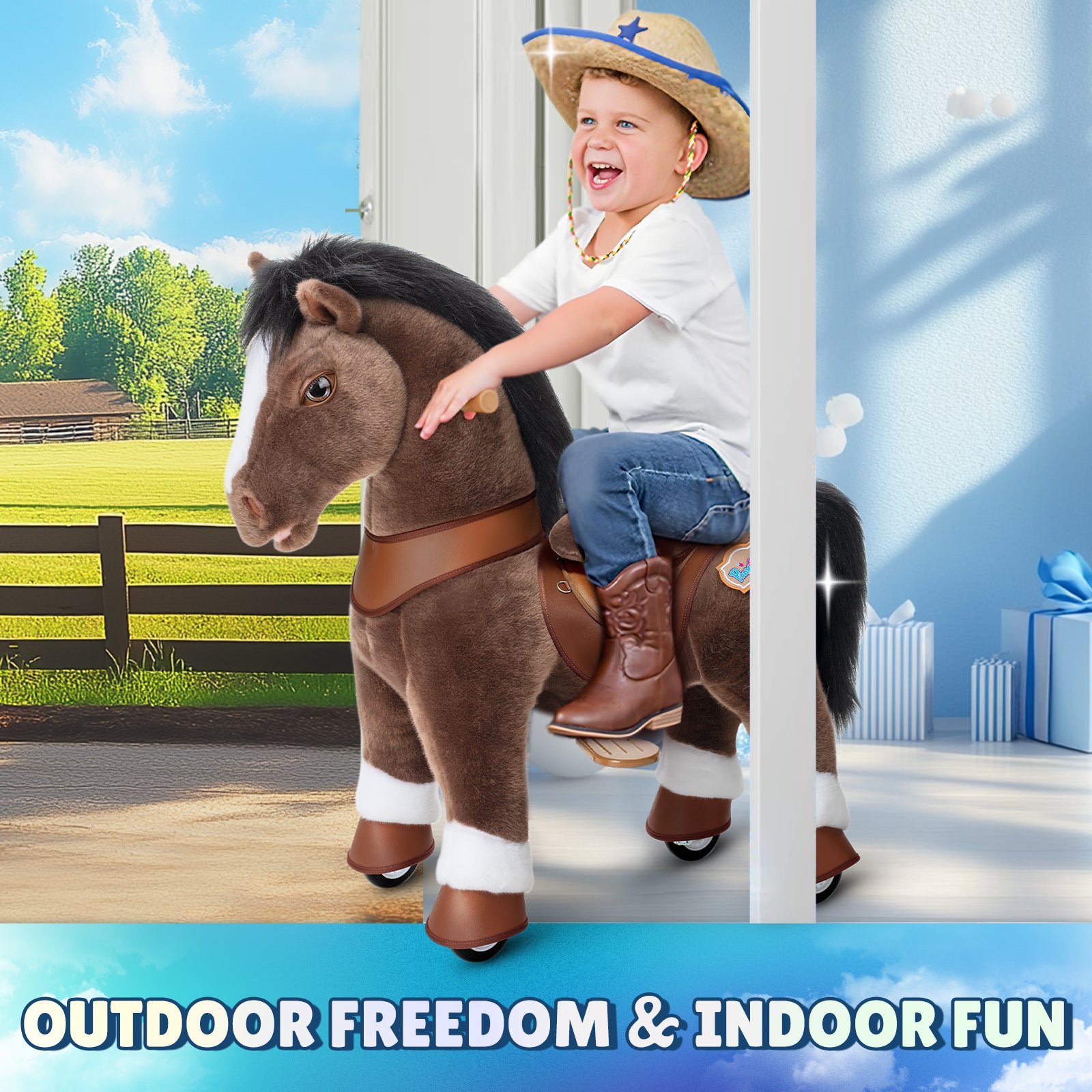 Chocolate Brown Model Y Horse Ride on Toy – 4-7 Years - FAO Schwarz