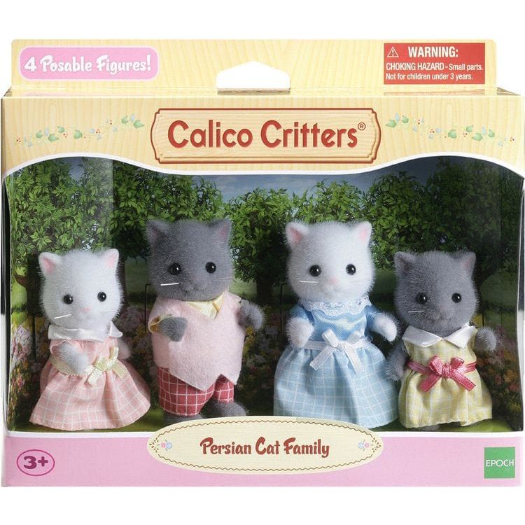 Calico Critters Persian Cat Family, Set of 4 Collectible Doll Figures - FAO Schwarz