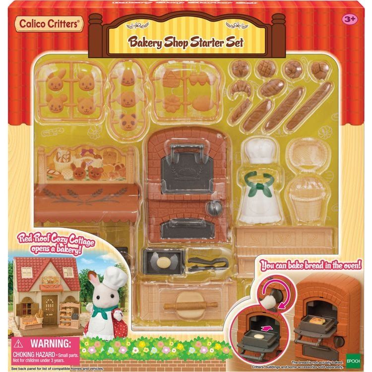 Calico Critters Bakery Shop Starter Set, Dollhouse Playset with Furniture and Accessories - FAO Schwarz