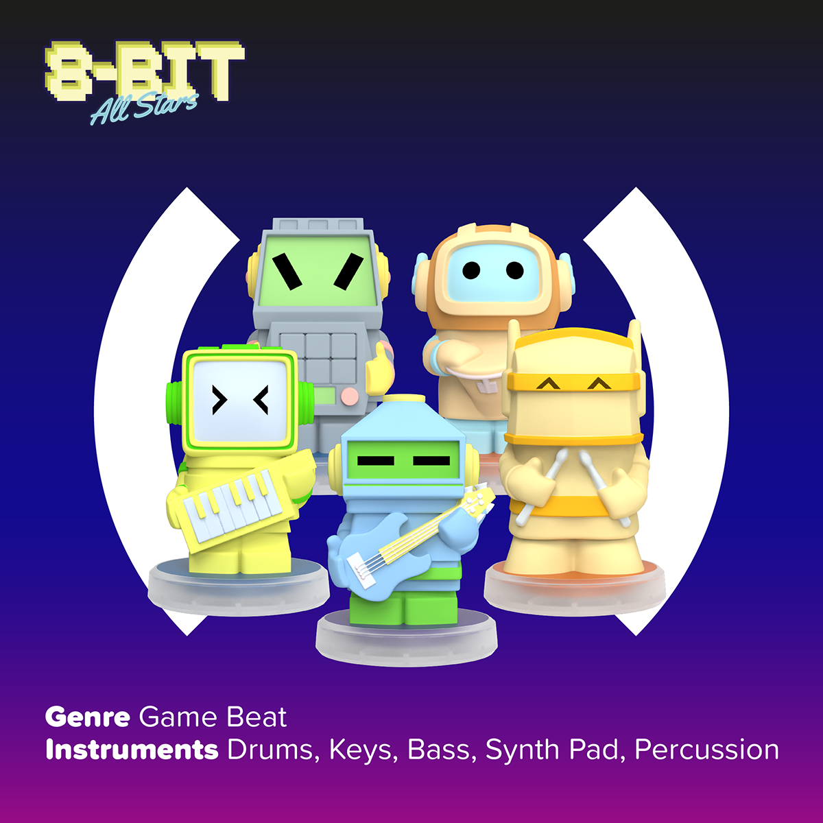 Loops Lab 8 Bit Allstars: 5 Figurines Game Music Band - FAO Schwarz